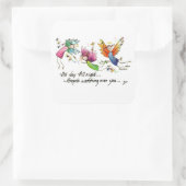 Angels Flying Happily “All Day” Watercolor Sketch  Square Sticker (Bag)