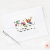 Angels Flying Happily “All Day” Watercolor Sketch  Square Sticker (Envelope)