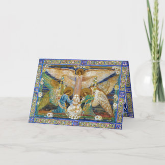 Angels Garlanding The Infant Christ Holiday Card