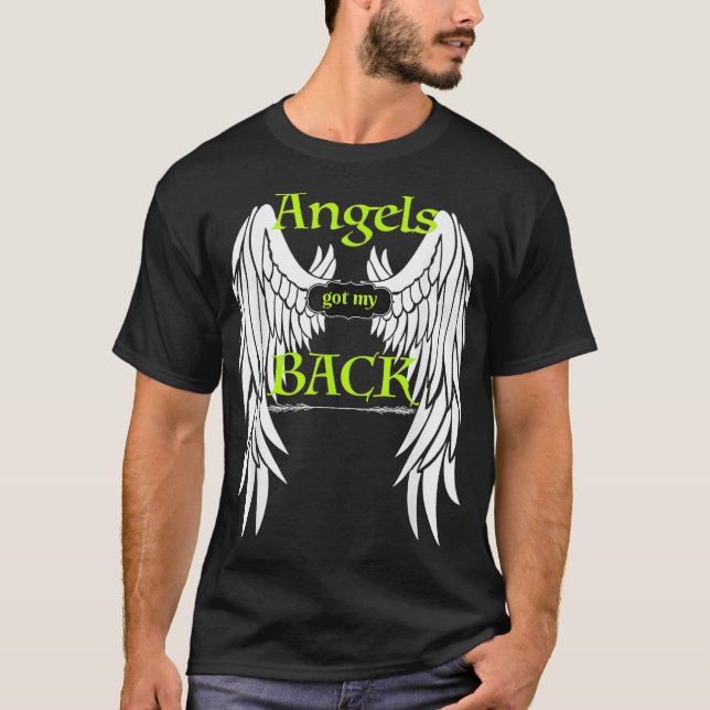 Angels Got my Back  Inspirational Religious Tee Wi (Front)
