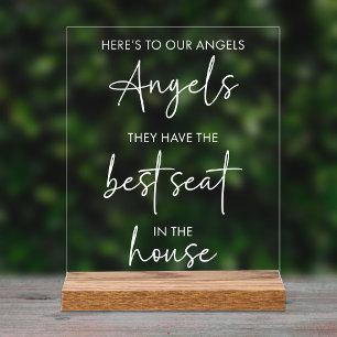 Angels Have Best Seat In House Wedding Memorial Acrylic Sign