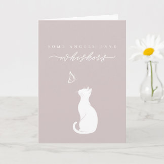 Angels Have Whiskers Dusty Rose Cat Loss Sympathy Card