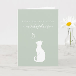 Angels Have Whiskers Sage Green Cat Loss Sympathy Card