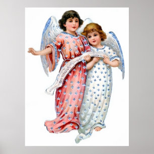 Angels In Pink And Blue Poster