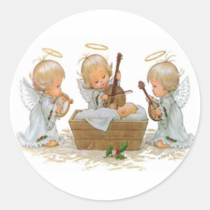 Angels in the Manger Sticker