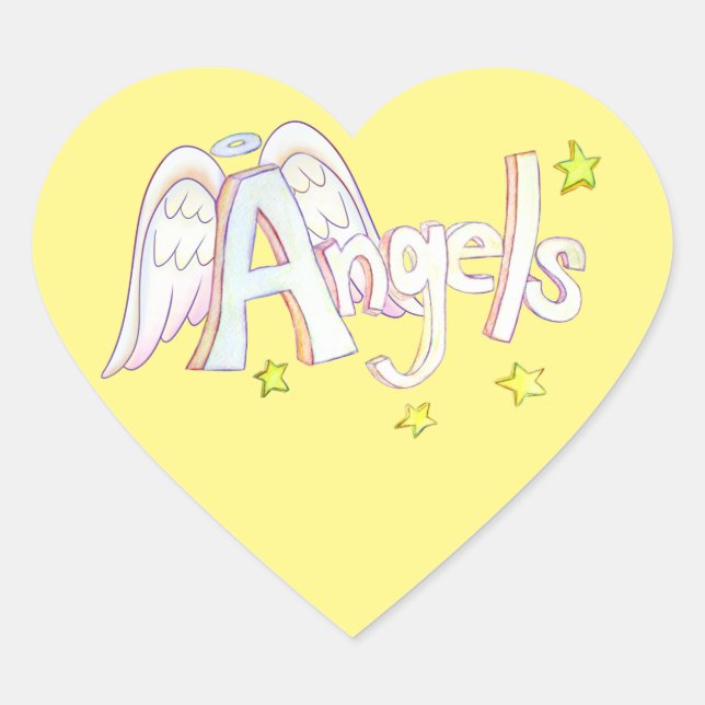Angels Inspirational Word Art Sticker Decals (Front)
