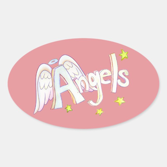 Angels Inspirational Word Art Sticker Decals (Front)