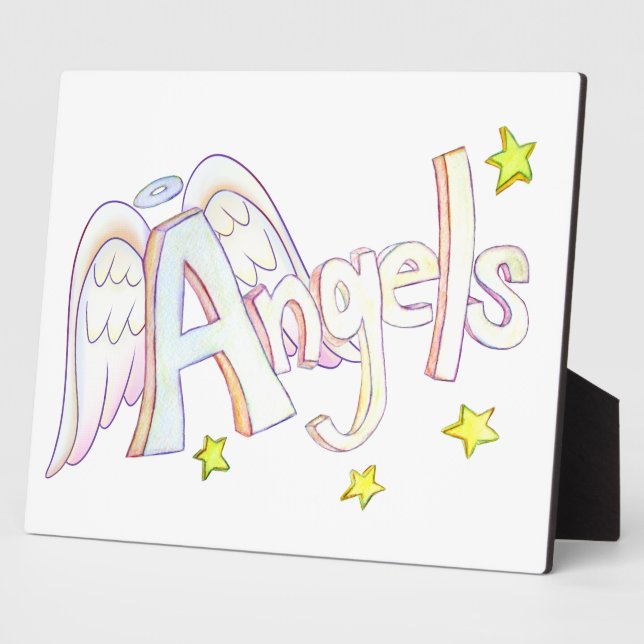Angels Inspirational Word Painting Poem Plaque (Side)