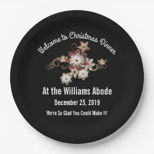 Angels, Jewels & Sparkling Flowers Design Paper Plate