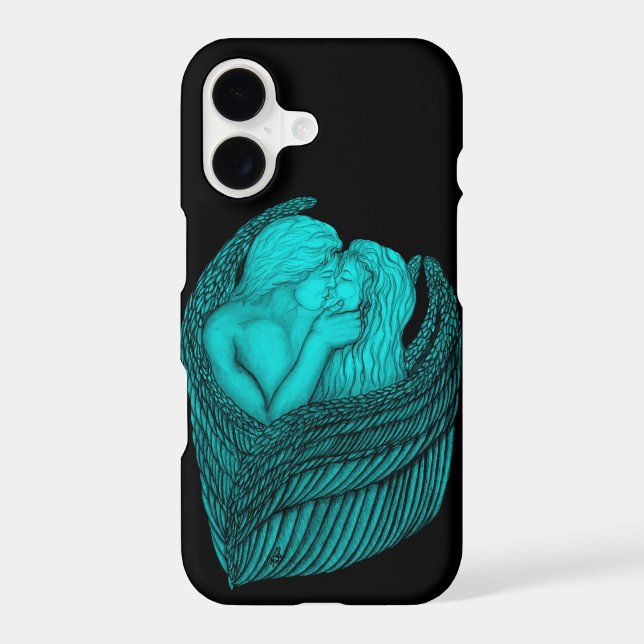 Angels Kissing , black and green Design (Back)