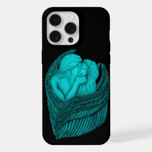 Angels Kissing , black and green Design iPhone 15 Pro Max Case