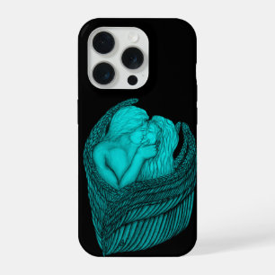 Angels Kissing , black and green Design iPhone 15 Pro Case
