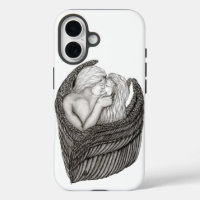 Angels Kissing , black and white Design