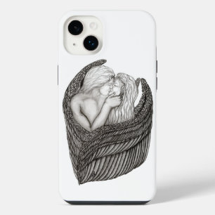 Angels Kissing , black and white Design iPhone 14 Plus Case