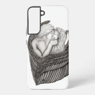 Angels Kissing , black and white Design Samsung Galaxy Case