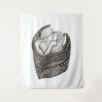 Angels Kissing , black and white Design