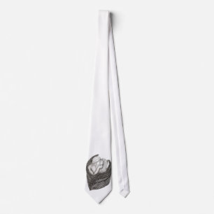 Angels Kissing , black and white Design Tie