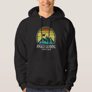 Angels Landing Utah 2022 Retro Vintage Dark Print Hoodie