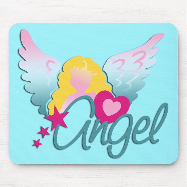 Angels Love | cyan Mouse Pad (Front)