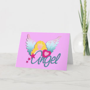 Angels Love light pink Holiday Card