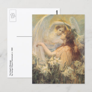 Angel's Message by George Swinstead, Vintage Art Postcard