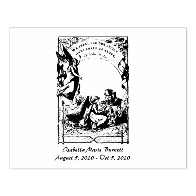 Angels Miscarriage Stillbirth Condolence for Baby Rubber Stamp (Imprint)