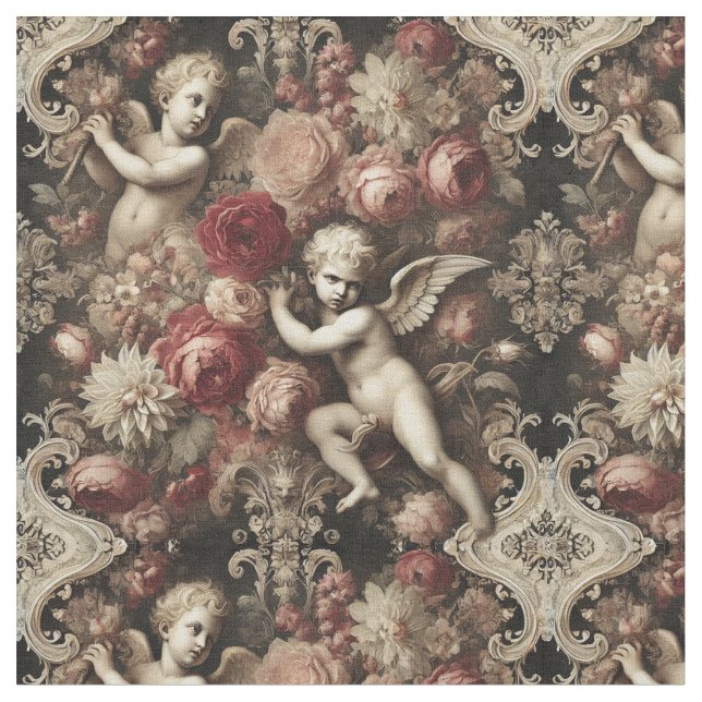 Angels of Discord – Gothic Classic Tile Fabric (Close Up)