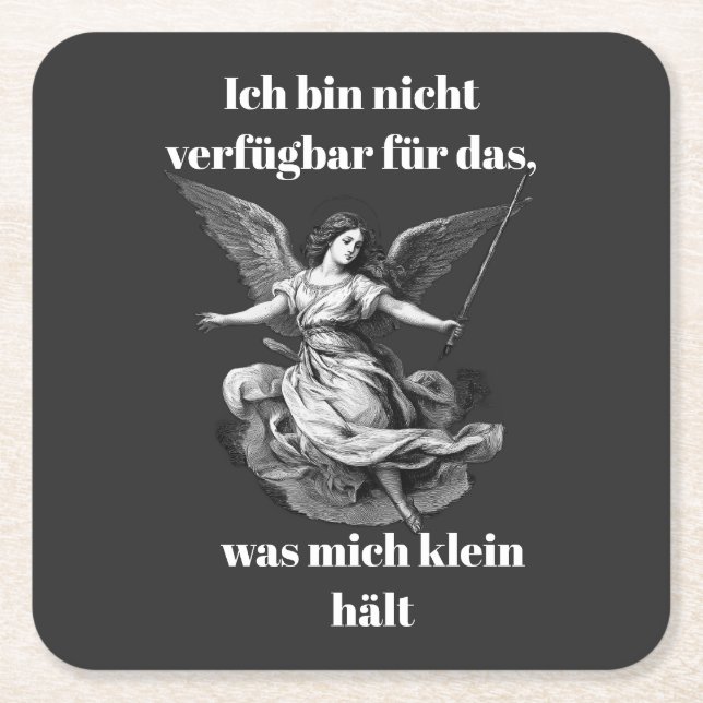Angels of Unavailability Square Paper Coaster (Front)