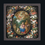 Angels Offering Gifts Gift Box<br><div class="desc">Holy family inside of a thick oval garland. Backdrop is and outdoor scene. Painted during the 17th century. Painted by Hendrik van Balen and/or Jan Bruegel</div>