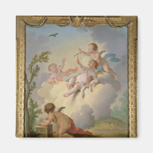 Angels Playing with a Bird in a Landscape Magnet