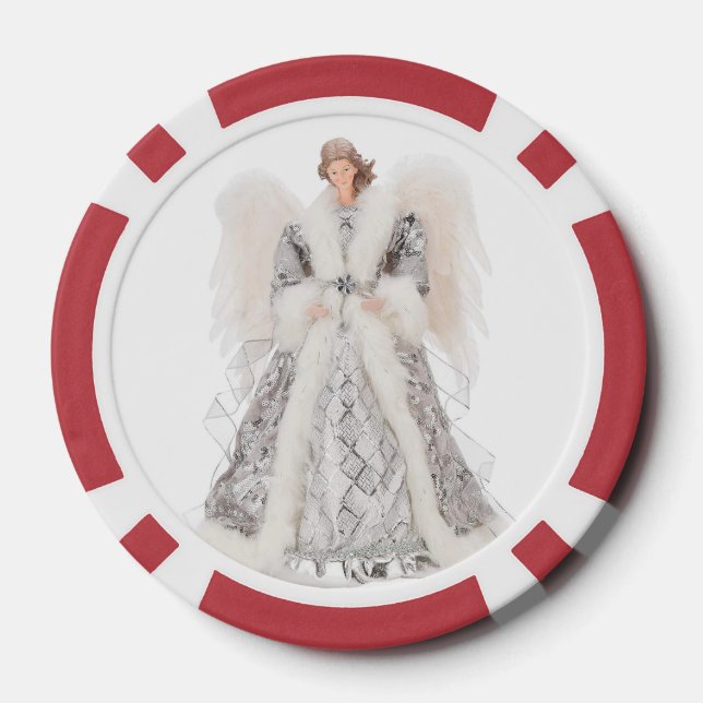 Angels Poker Chips, Red Striped Edge Chips (Back)