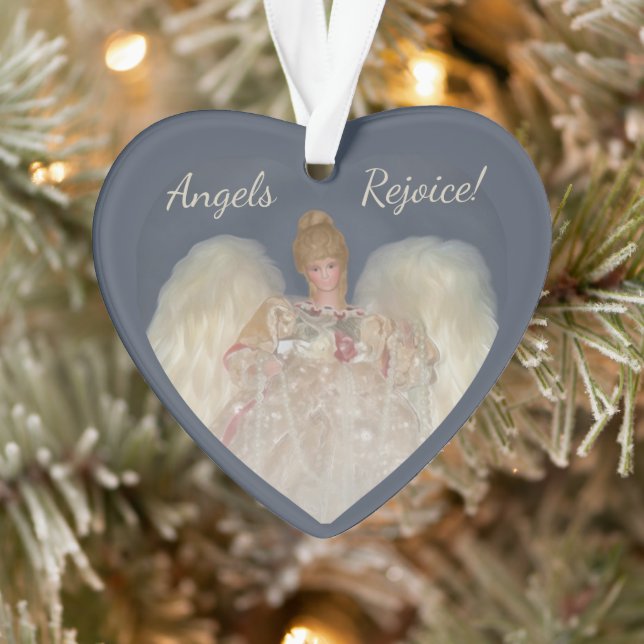 Angels Rejoice Traditional Blue Holiday Ornament (Tree)