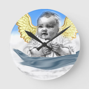 Angels Round Clock