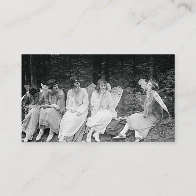 Angels Smoking Vintage Photograph 1920s Business Card (Front)