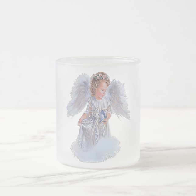 Angels t-shirts frosted glass coffee mug (Center)