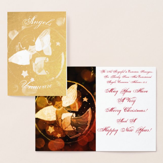 Angels Unaware Real Foil Christmas Card (Display)