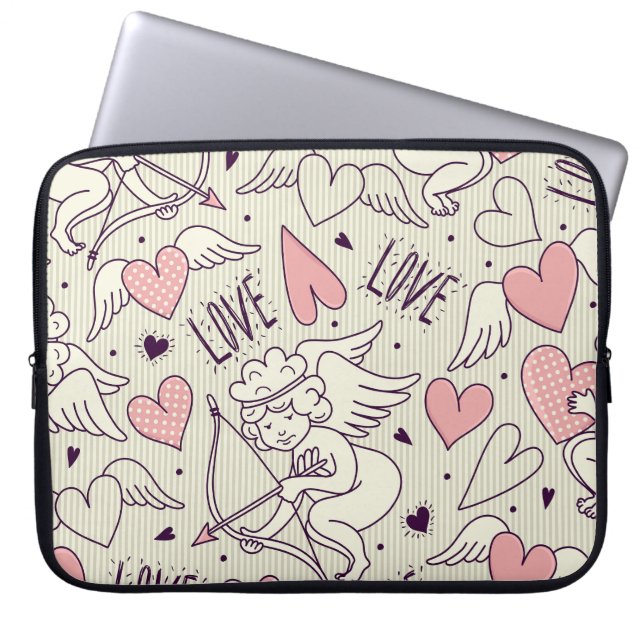 Angels, Valentine's Day, love pattern. Laptop Sleeve (Front)
