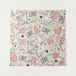 Angels, Valentine's Day, love pattern. Tapestry