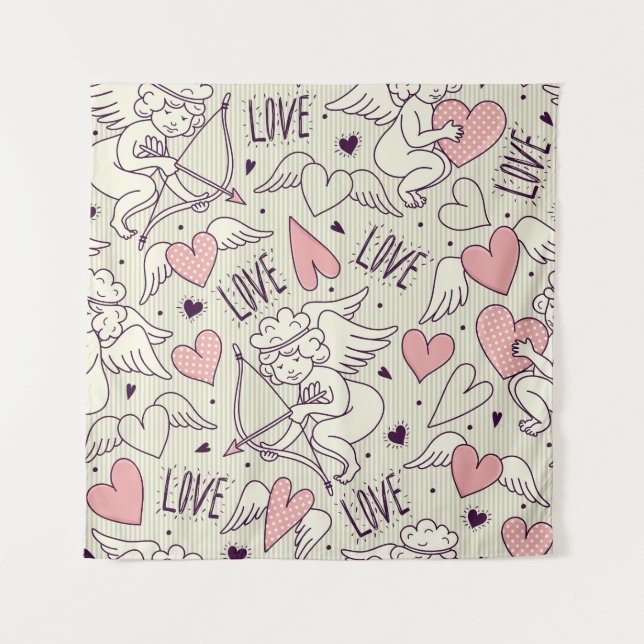 Angels, Valentine's Day, love pattern. Tapestry (Front)