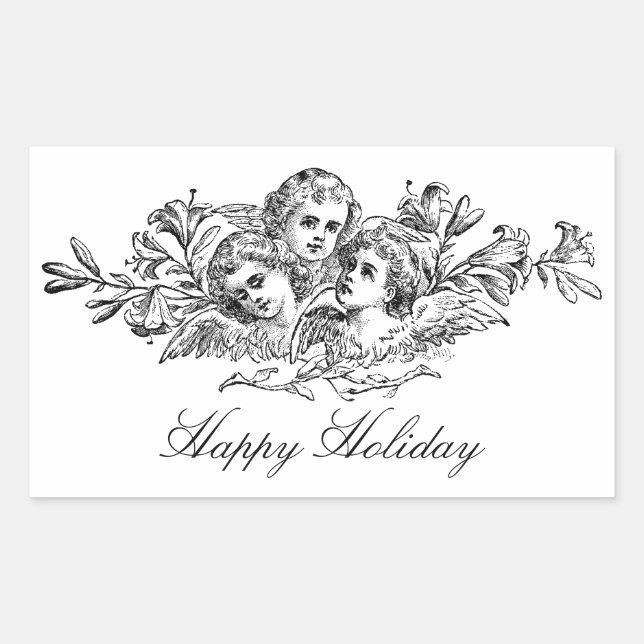 Angels Vintage Art Custom Gift Sticker (Front)