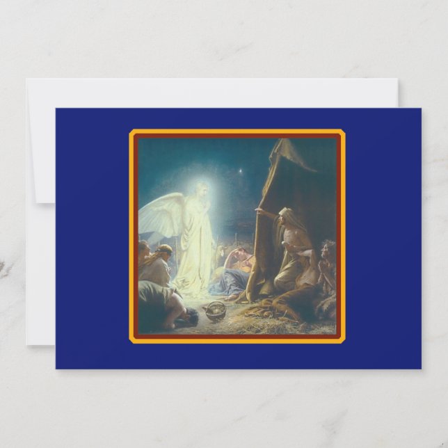 Angels Visit Shepherds Customised Christmas Holiday Card (Front)