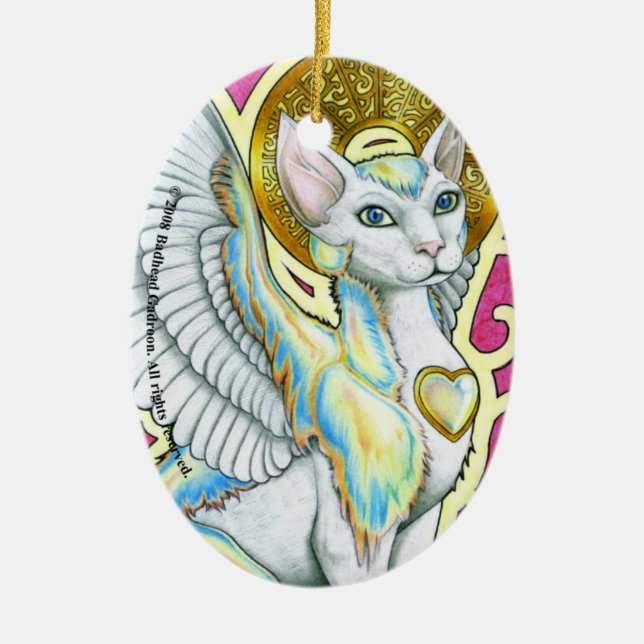 Angels Walk On 4 Paws Oval Ornament (Front)
