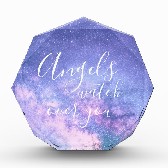 Angels Watch Over You Beautiful Blessing Photo Block (Front)