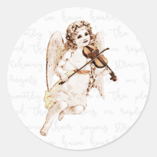 Angels We Have Heard On High Christmas Classic Round Sticker
