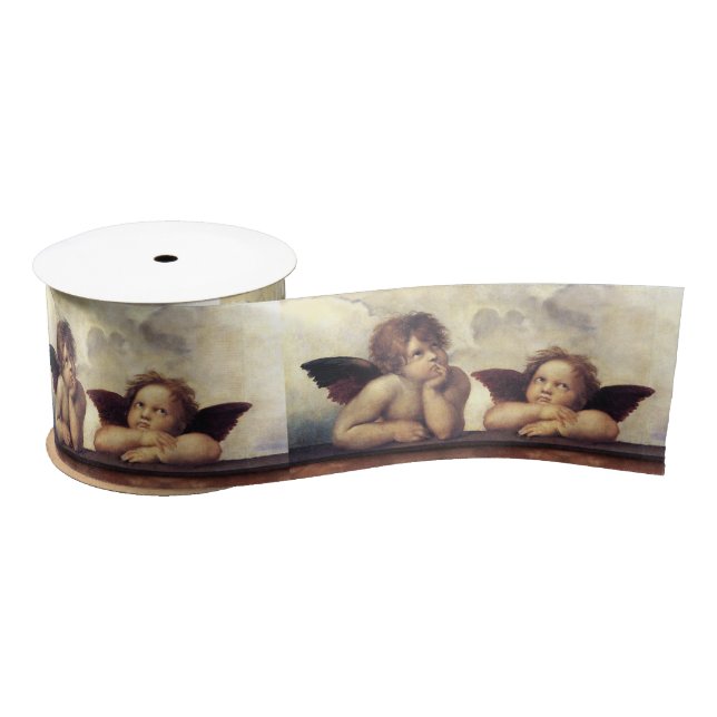 ANGELS / Winged Cherubs ,Clouds Raffaello Sanzio   Satin Ribbon (Spool)