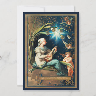 Angels Wishing Merry Christmas Holiday Card