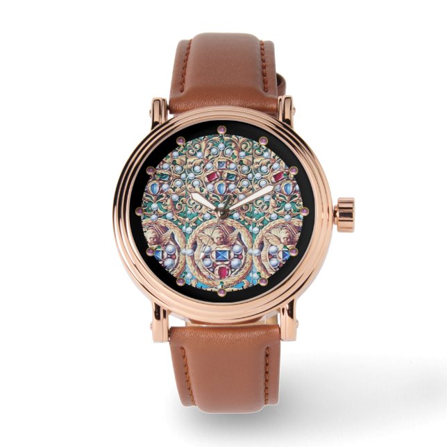 ANGELS WITH ANTIQUE JEWELS,GEMSTONES,PEARLS WATCH (Front)