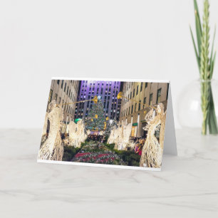 Angels With Horns and Tree Holiday Card