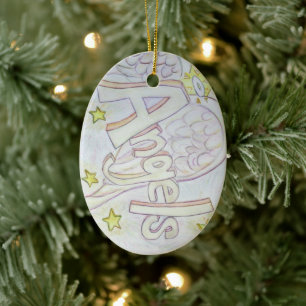 Angels Word Art Custom Pendant Ornaments