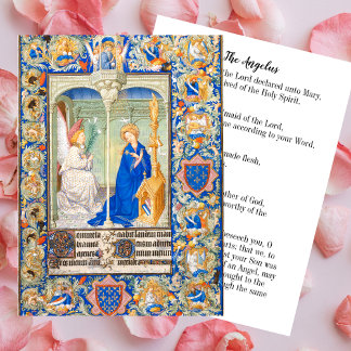 Angelus Virgin Mary Annunciation Catholic Prayer Card